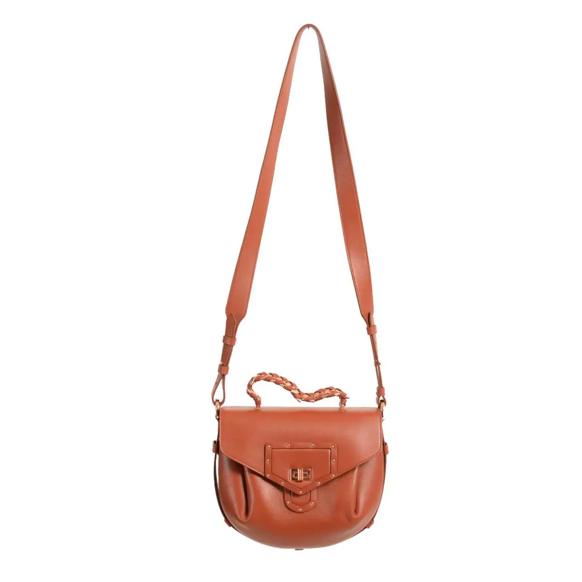 Roberto Cavalli Women`s Brown Leather Saddle Shoulder Bag