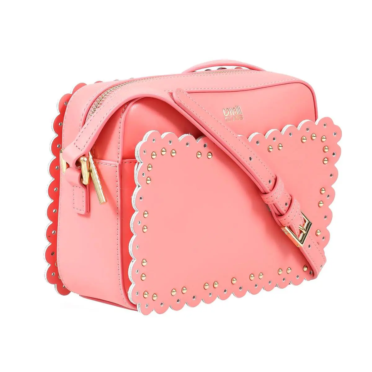 Class Gwlpey 045 Leolace 002 Peach Small Shoulder Bag by Roberto Cavalli