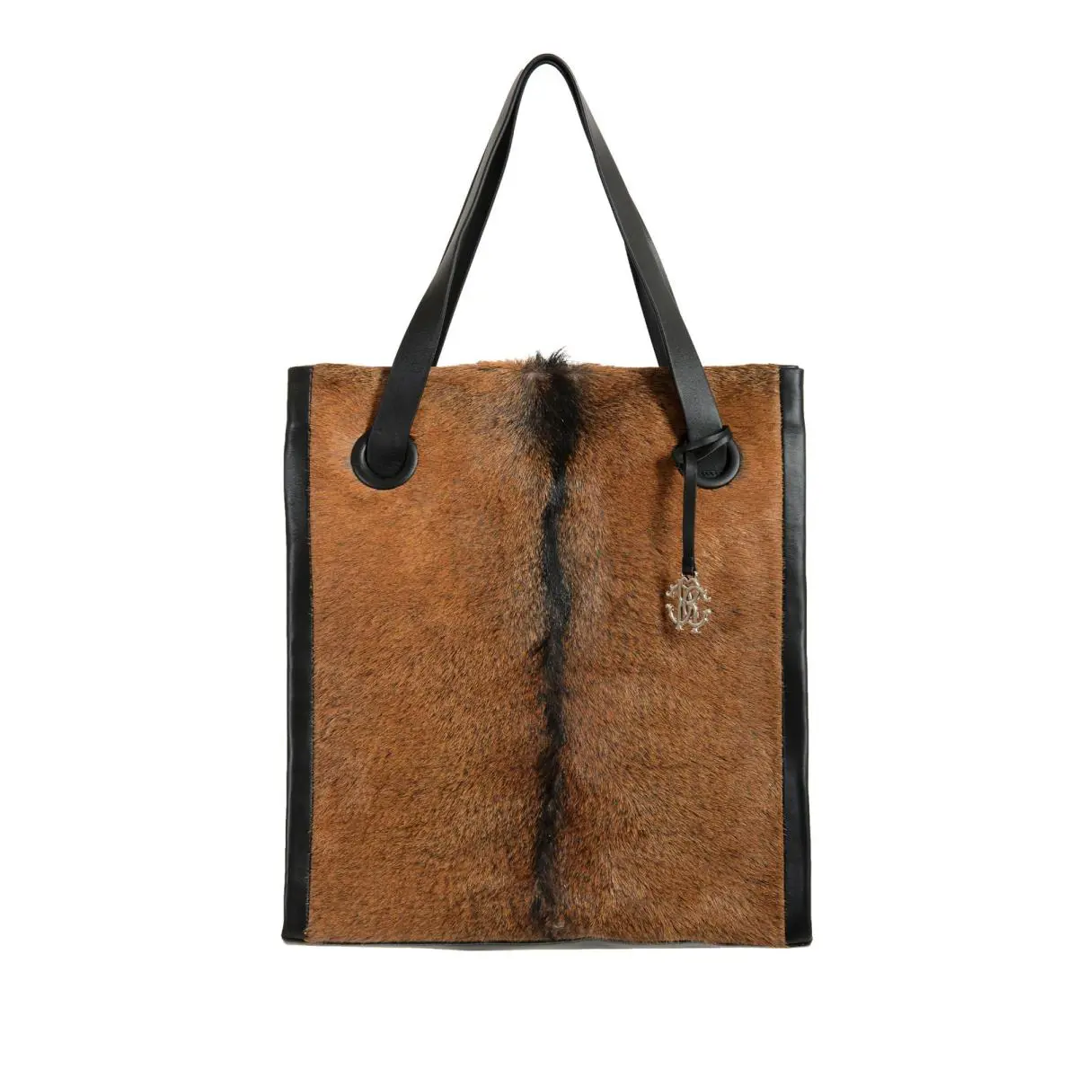 Roberto Cavalli Women`s Goat Hair Leather Tote Handbag Shoulder Bag
