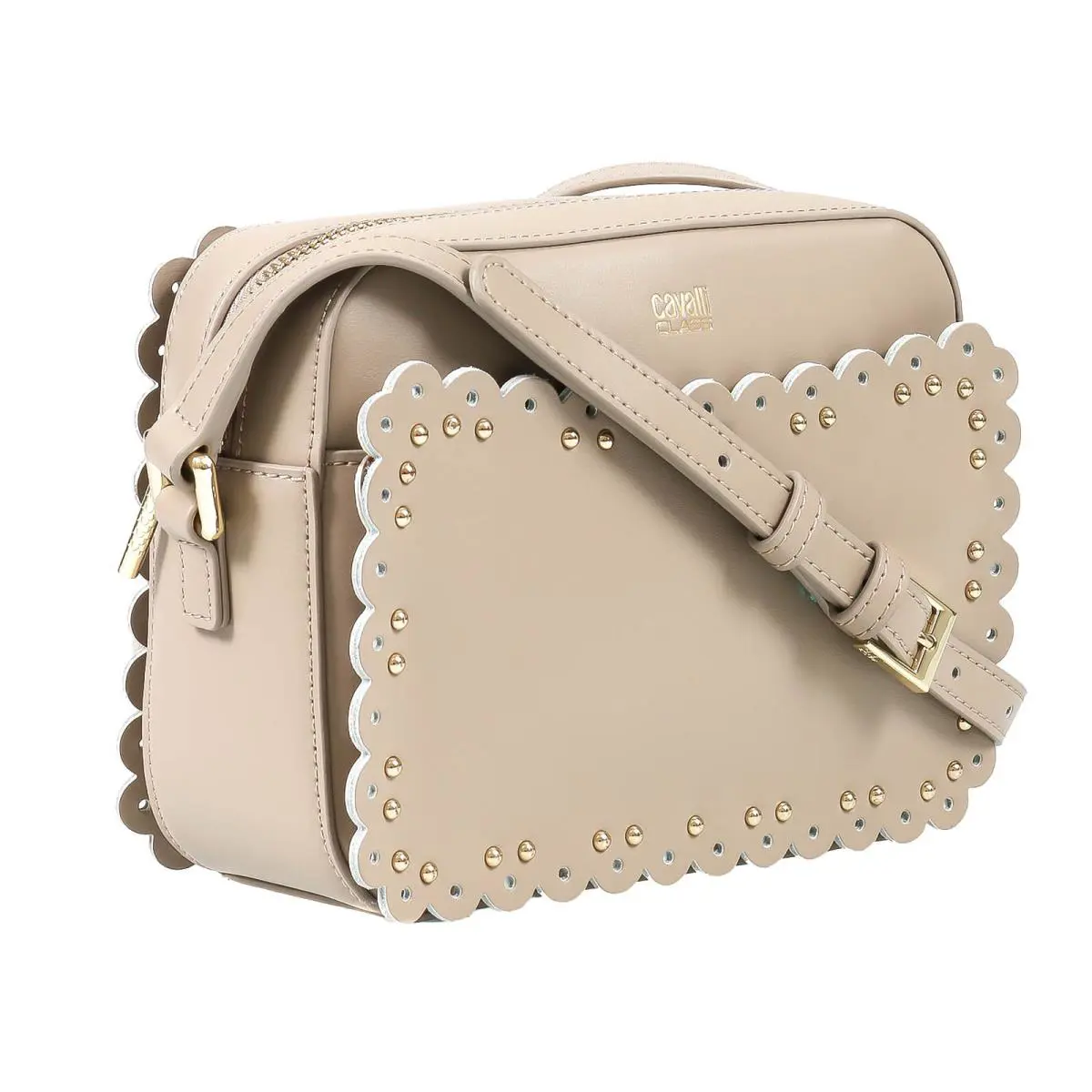 Roberto Cavalli Class Gwlpey 022 Leolace 002 Beige Small Shoulder Bag