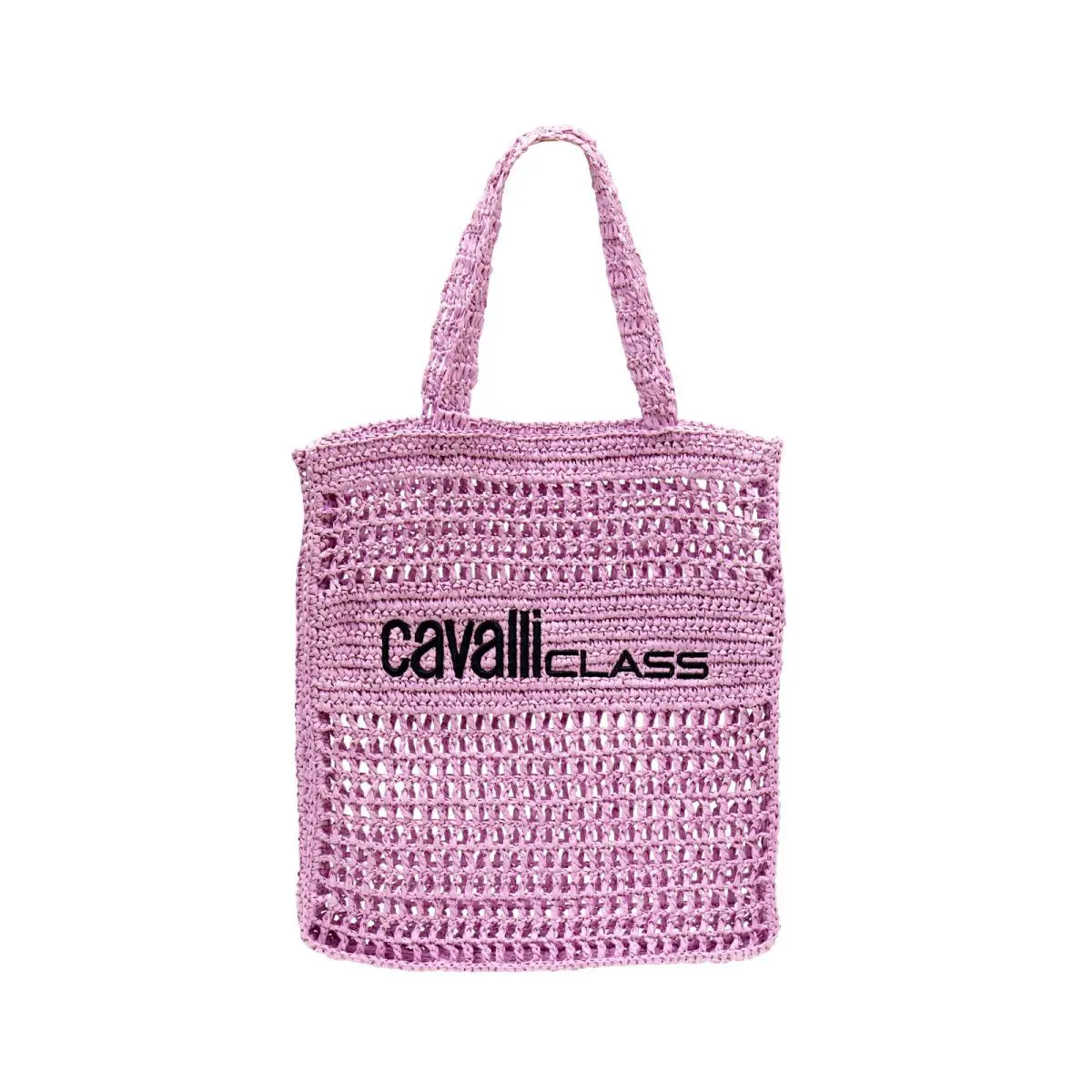 Cavalli Class Portofino Light Purple Large Crochet Beach Shopper Bag