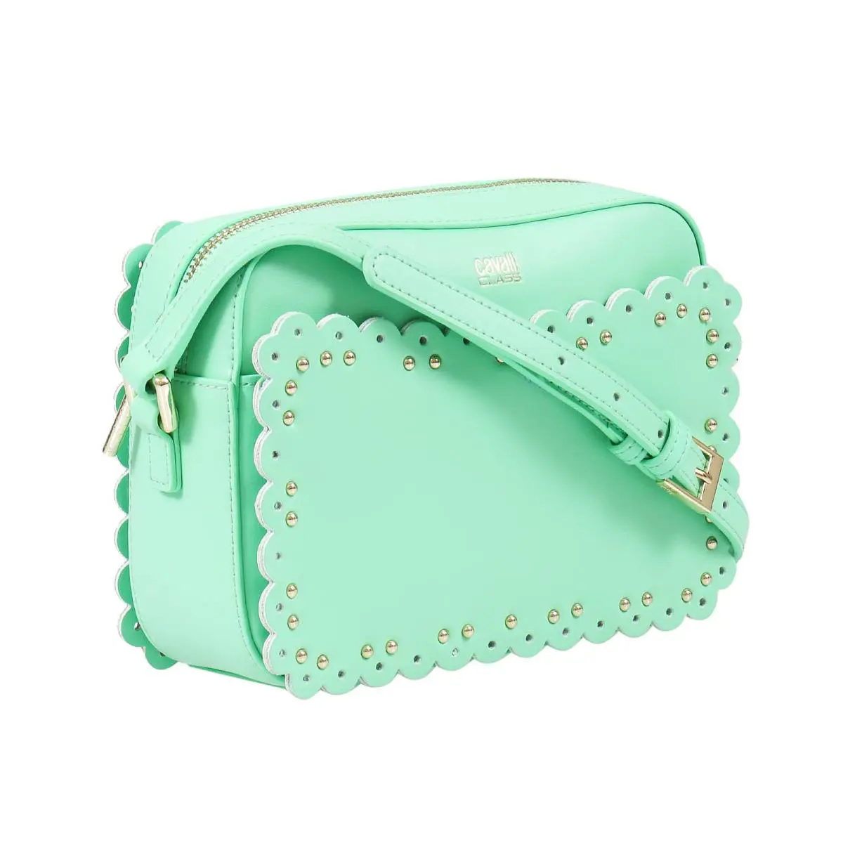 Class Gwlpey 270 Leolace 002 Mint Small Shoulder Bag by Roberto Cavalli