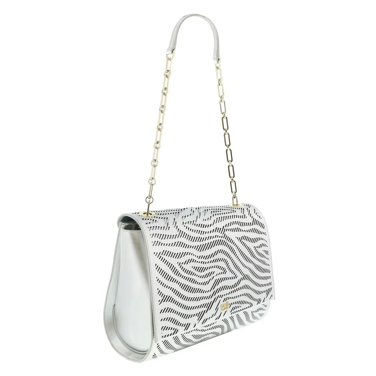 Roberto Cavalli Class Audrey Silver Medium Shoulder Bag