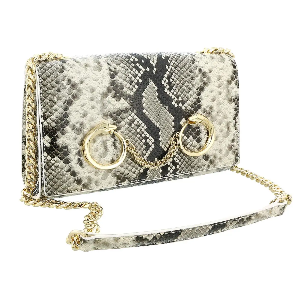 Class Beigetextured Millie Deluxe Small Clutch by Roberto Cavalli