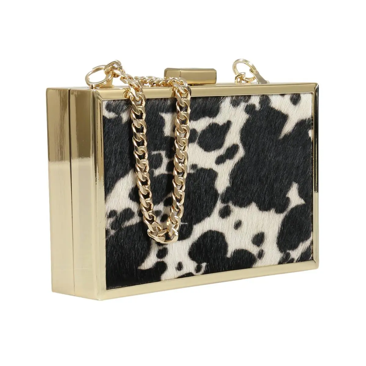 HXLPA7 C15 Black/ White Box Clutch by Roberto Cavalli
