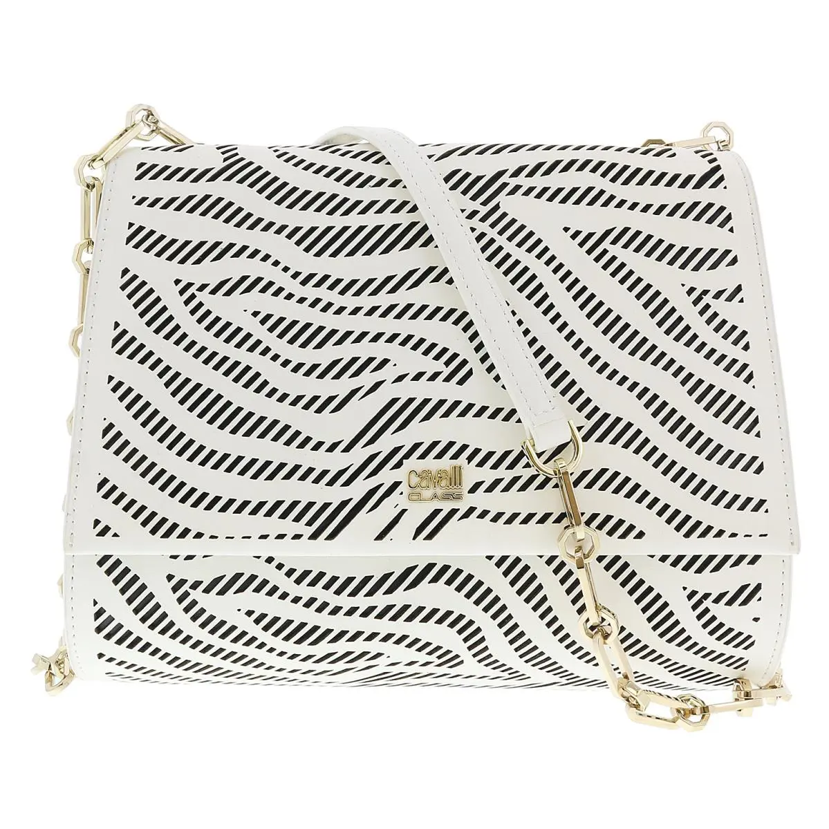 Roberto Cavalli Gqlpaz B20 White/black Audrey 001 Small Shoulder Bag
