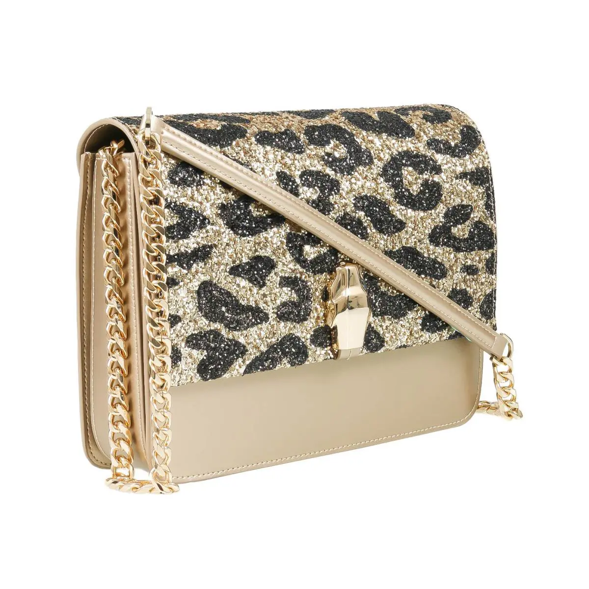 Roberto Cavalli Class Gwlpcf D61 Milano Rmx 00 Gold/ Black Large Shoulder Bag
