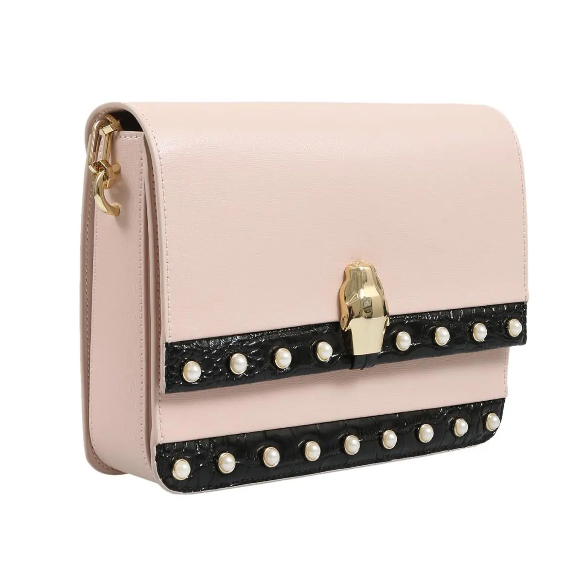 Roberto Cavalli Hxlpaz D96 Nude/black Shoulder Bag