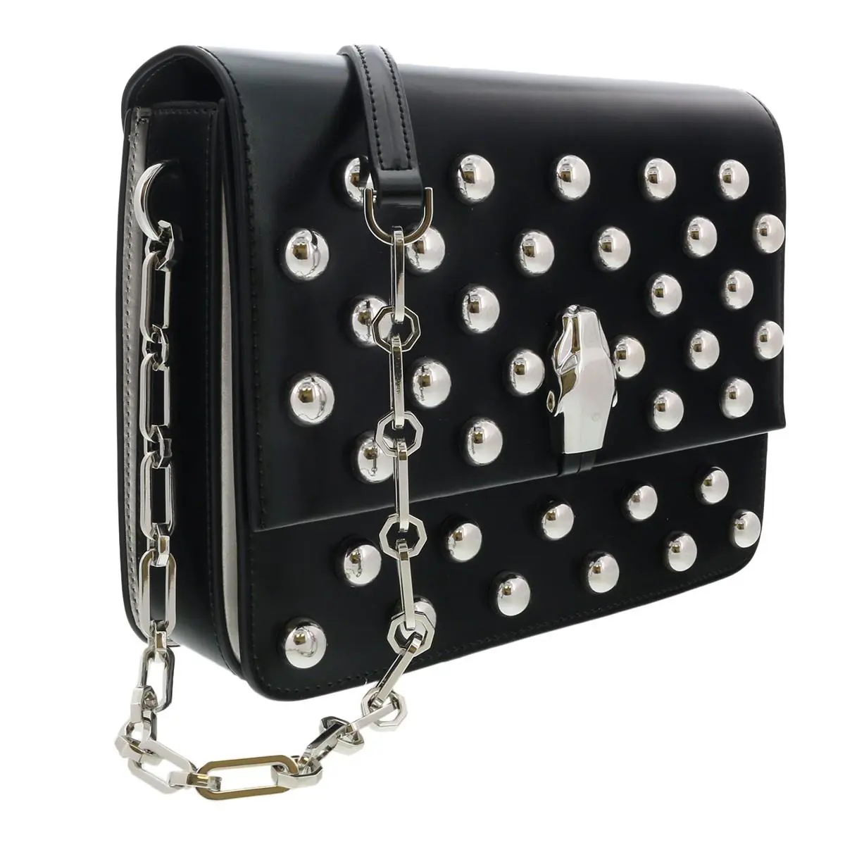 Hxlpgx 999 Black Studded Large Shoulder Bag by Roberto Cavalli