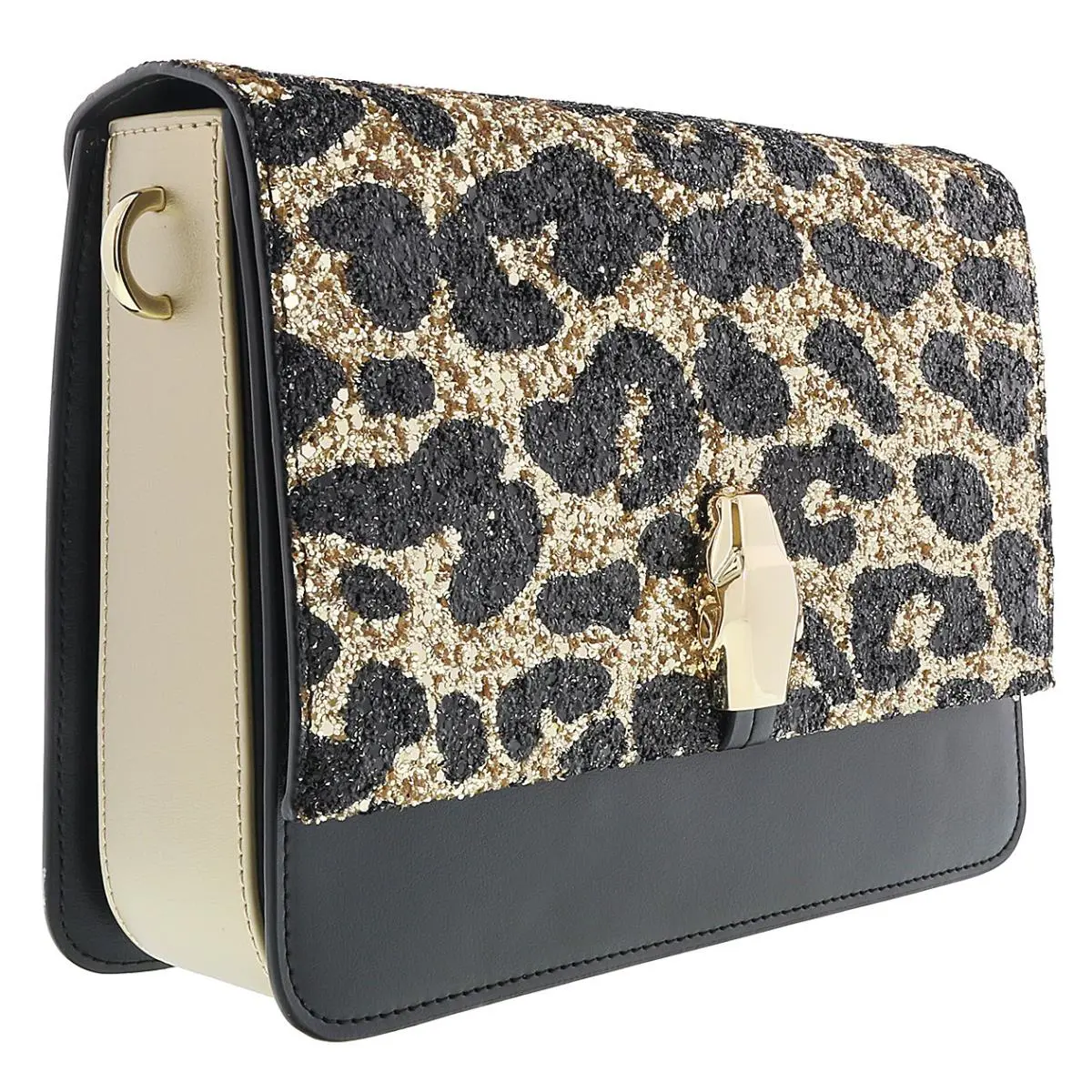 Class Roberto Cavalli Milano Rmx 00 Light Gold/black Large Shoulder Bag