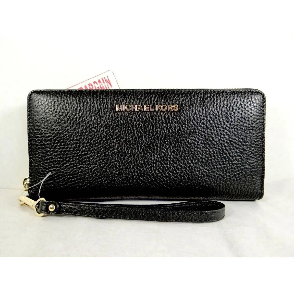 Michael Kors Jet Set Black Pebbled Leather Large Continental Wallet