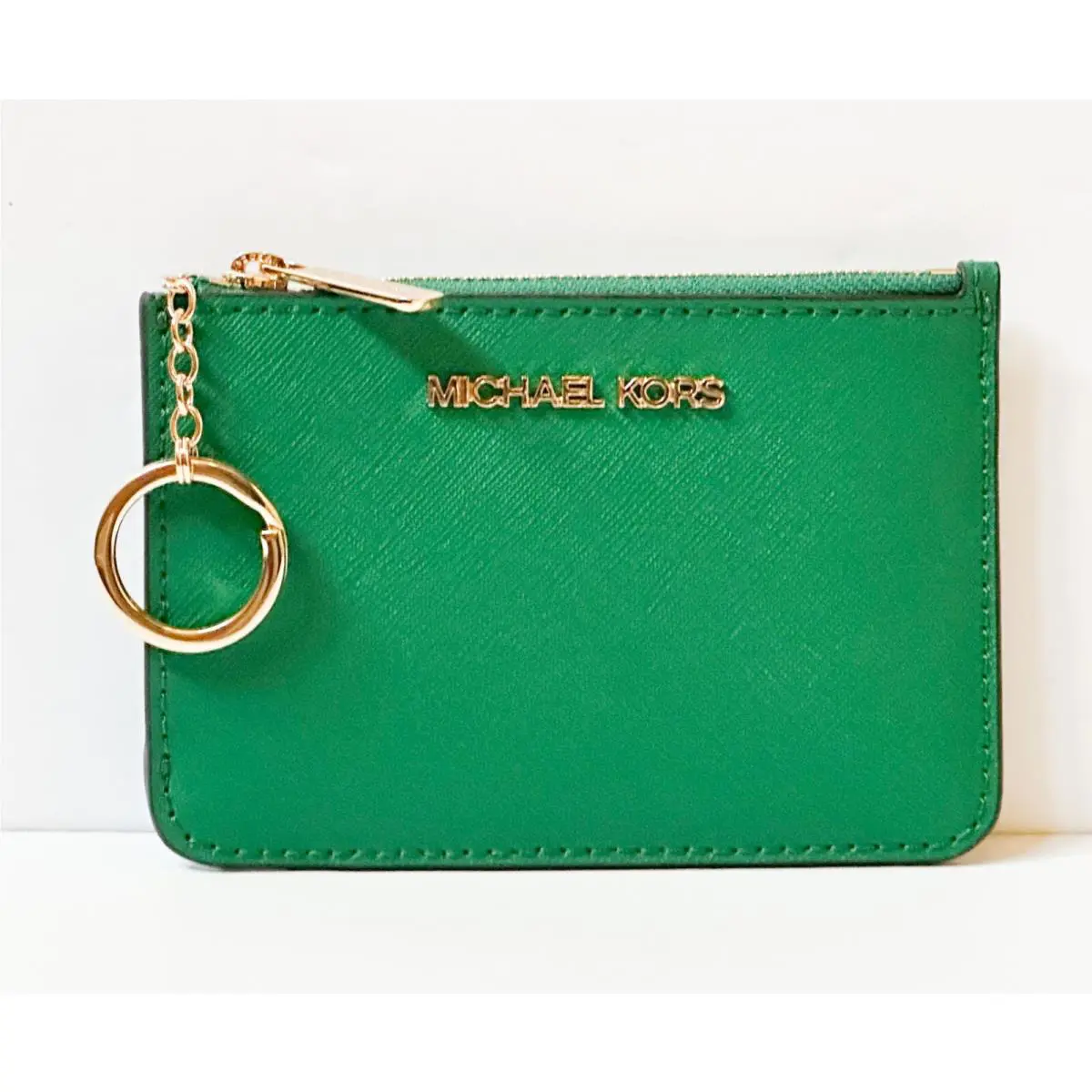 Jet Set Travel S TZ Coin Pouch with ID Key Holder Wallet PALMETTO GREEN by Michael Kors