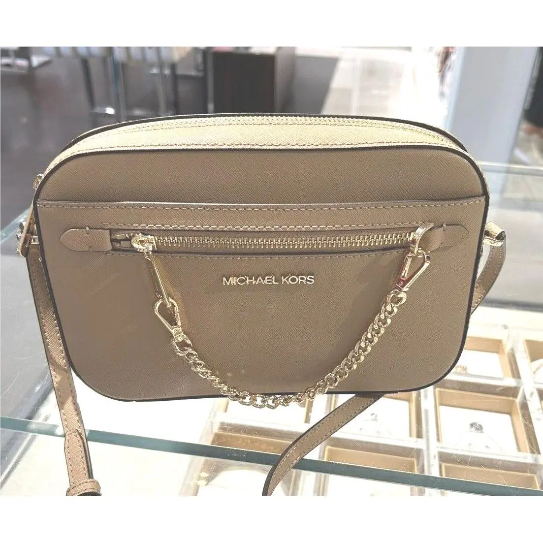 Lady Leather or Pvc Crossbody Handbag Purse Bag Messenger Shoulder MK CAMEL by Michael Kors