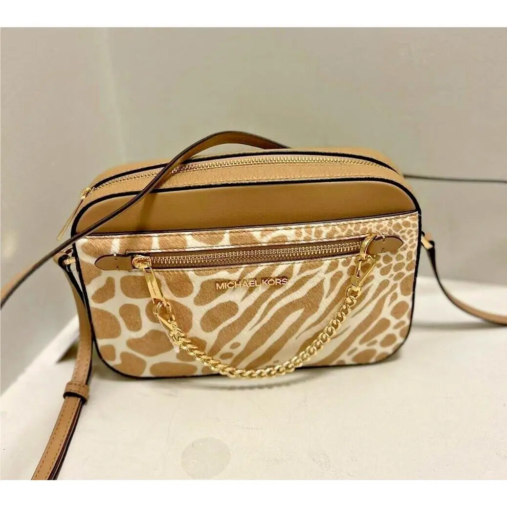 Leather or Pvc Crossbody Bag Handbag Messenger Shoulder Purse Bag CAMEL LEATHER by Michael Kors