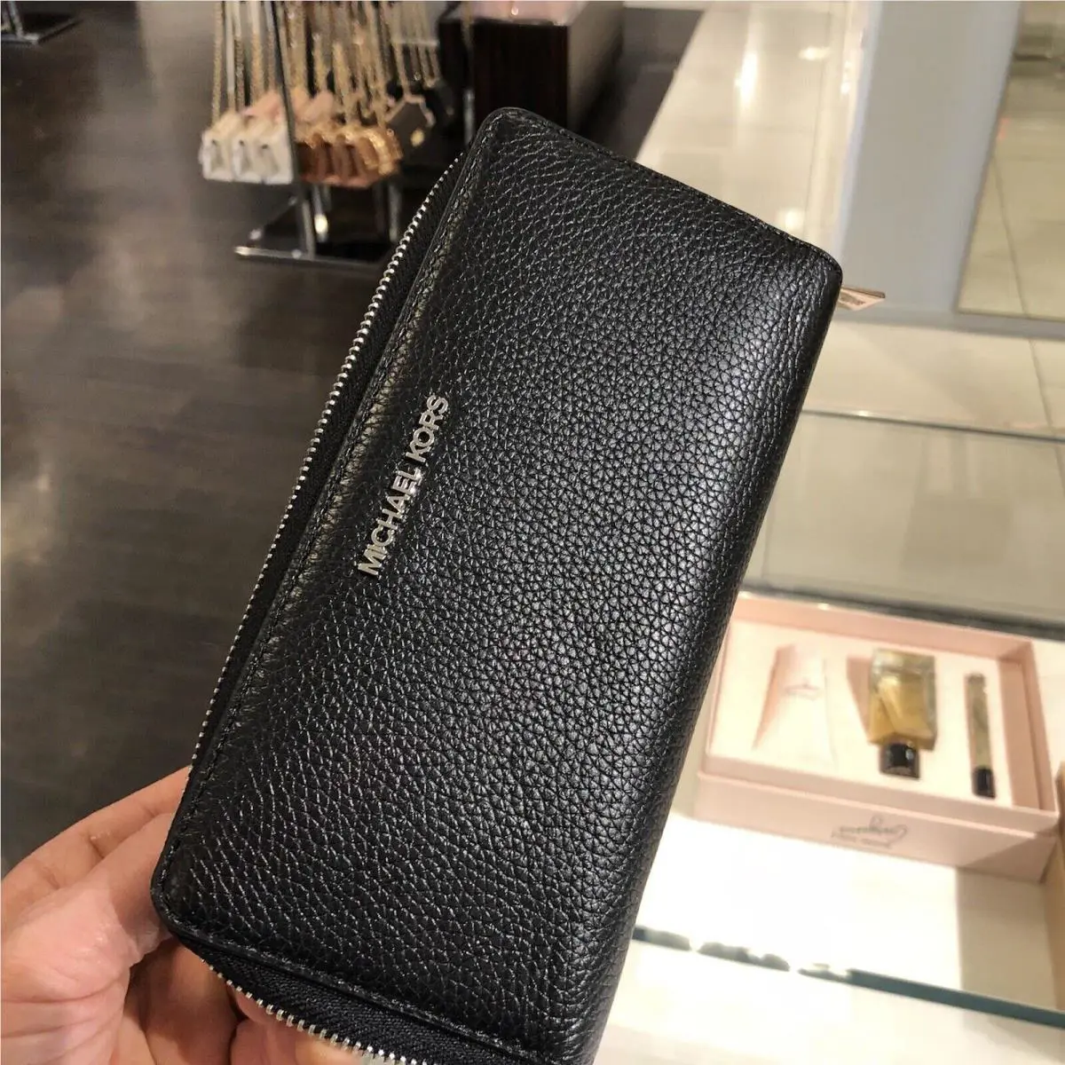 Michael Kors Long Zip Around Wallet Wristlet Leather or Pvc Clutch Phone Holder