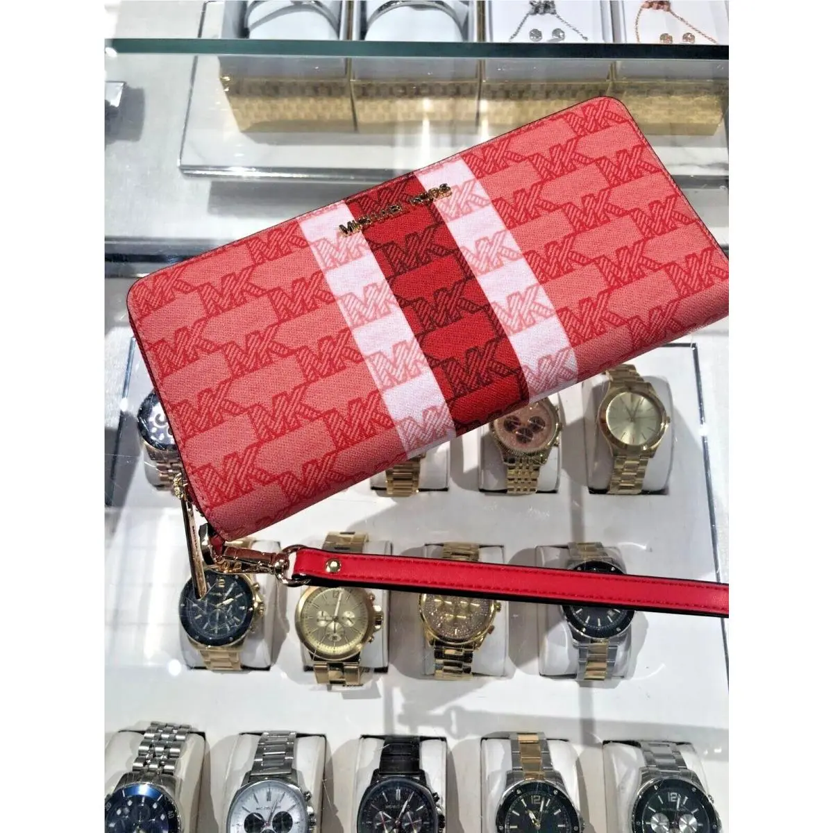 Long Zip Around Wallet Wristlet Leather or Pvc Clutch Phone Holder DK SANGRIA by Michael Kors