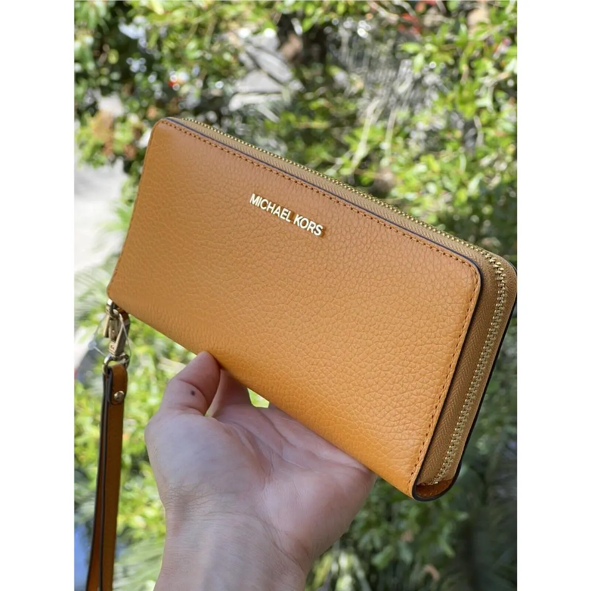 Long Zip Around Wallet Wristlet Leather or Pvc Clutch Phone Holder HoneyComb by Michael Kors