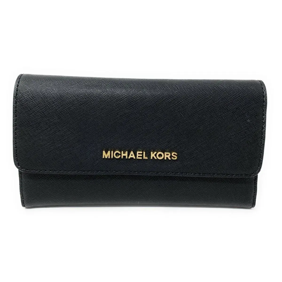 Michael Kors Jet Set Travel Large Trifold Leather/pvc Wallet - Vanilla/Signature
