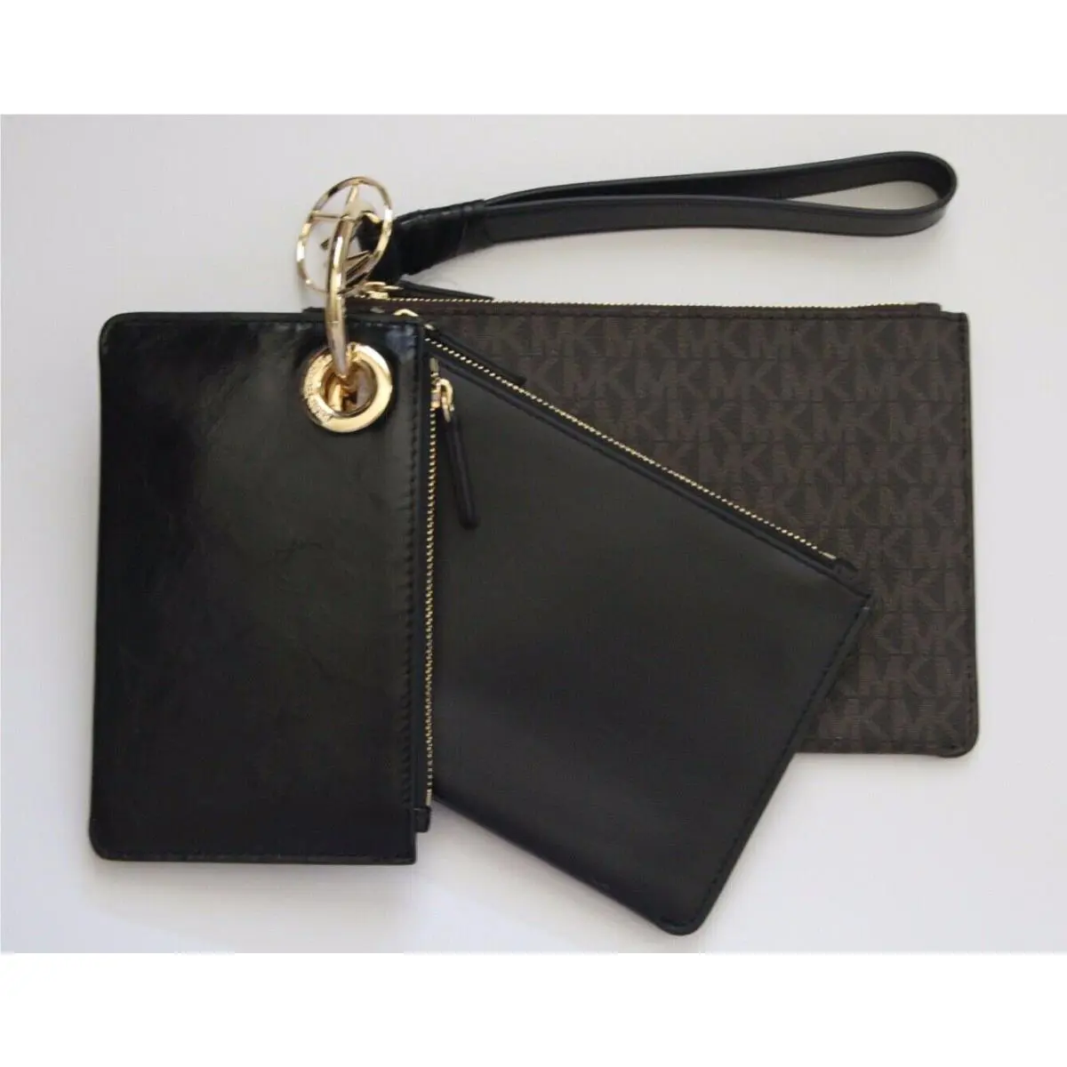 Kors Leather and Logo Pouch Trio Style 32H8GF9U3B
