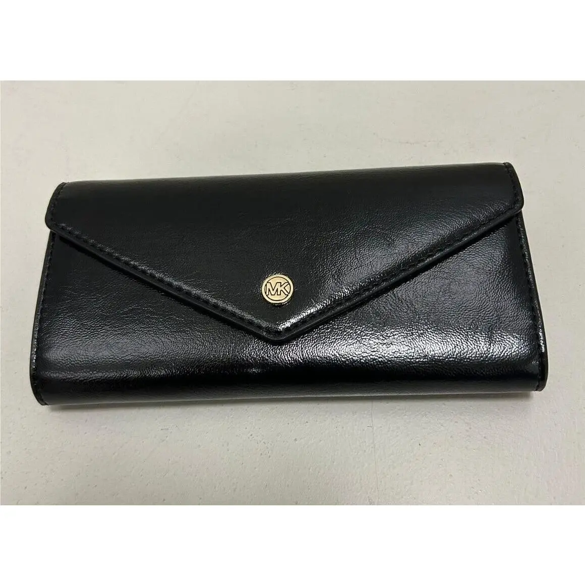 Jet Set Travel Large Logo Envelope Continental Wallet Leather Black Coated Canvas by Michael Kors