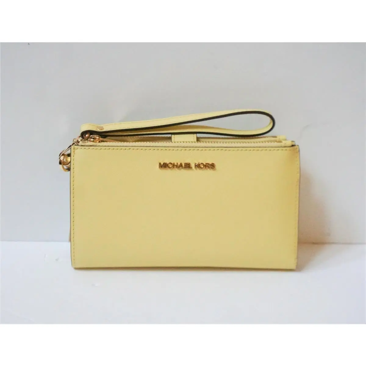 Michael Kors Jet Set Travel Large Double Zip Phone Wallet Yellow Buttercup