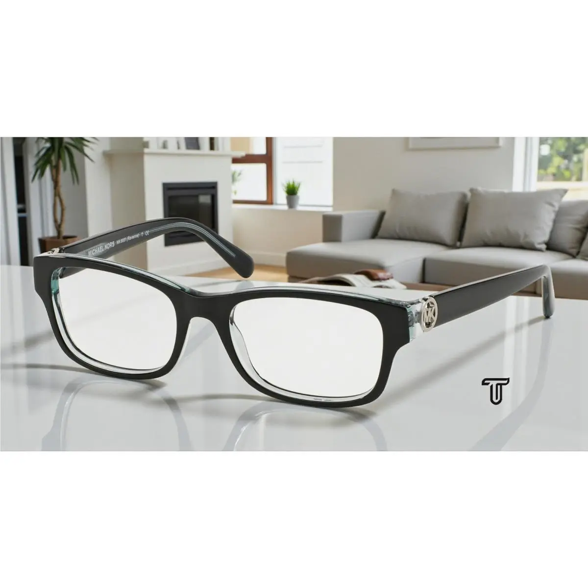 Michael Kors Ravenna MK8001 3001 Black Blue Demo Lens 53 mm Women`s Eyeglasses - Frame: Multicolor
