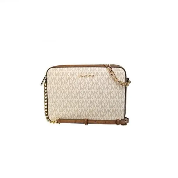 Michael Kors 35F8GTTC3B Ginny Medium Logo Adult Female Crossbody Vinilla