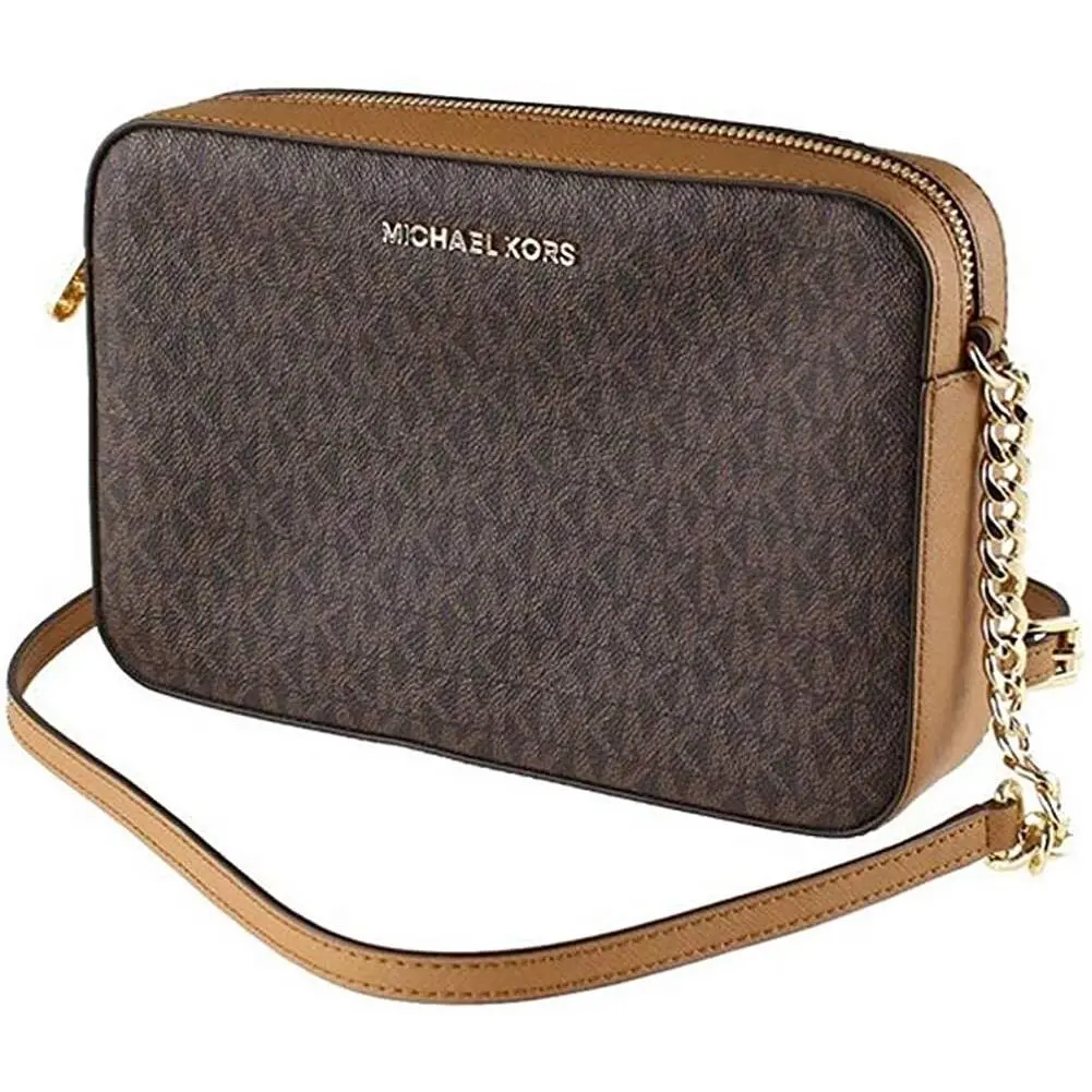 Jet Set Item East West Shoulder Crossbody Bag MK Vanilla/brown by Michael Kors