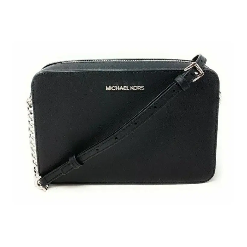 Michael Kors Jet Set Item Large Crossbody Black/silver - Handle/Strap: Black, Hardware: Silver, Exterior: Black