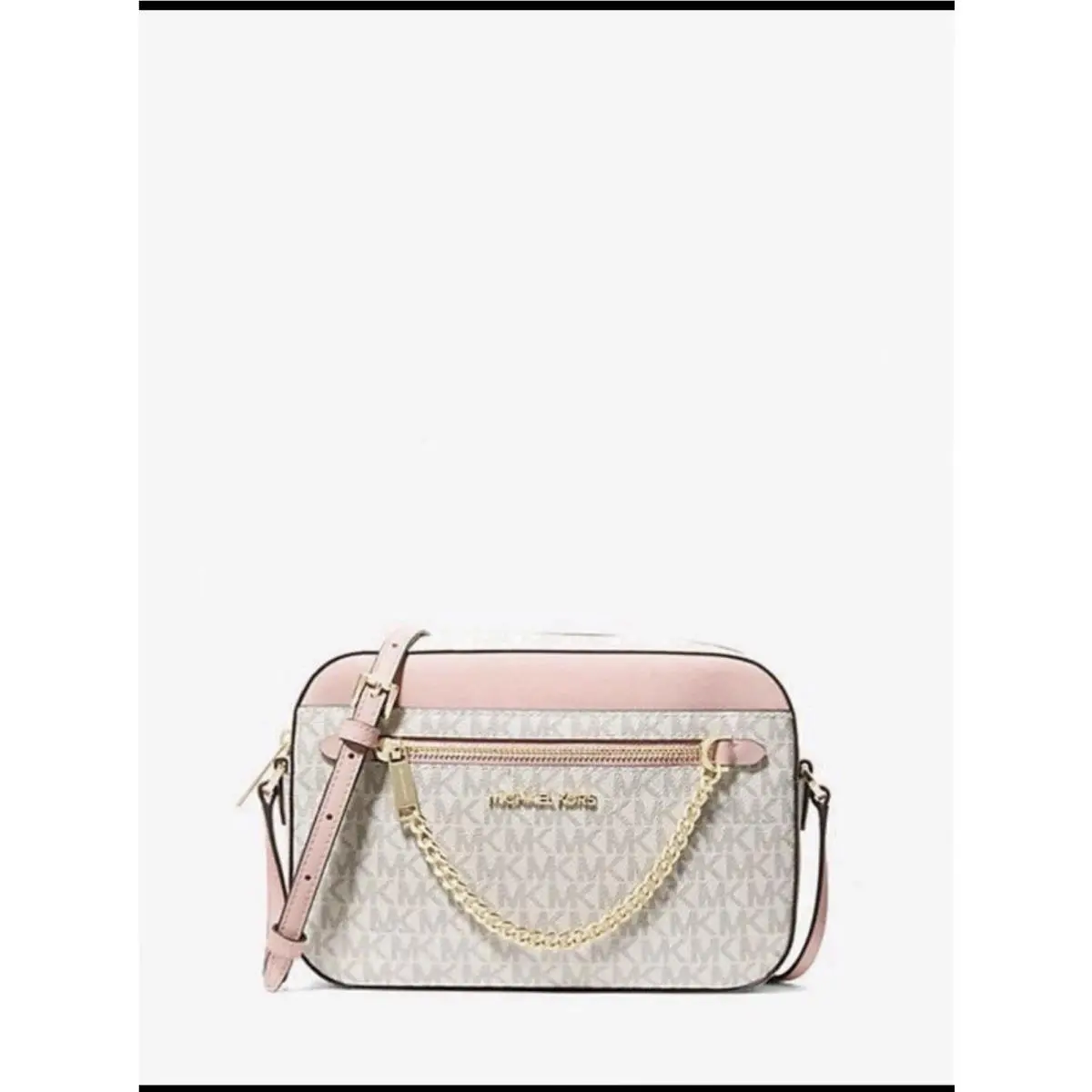 Jet Set Item LG EW Ombre Zip Chain Crossbody Powder Blush by Michael Kors