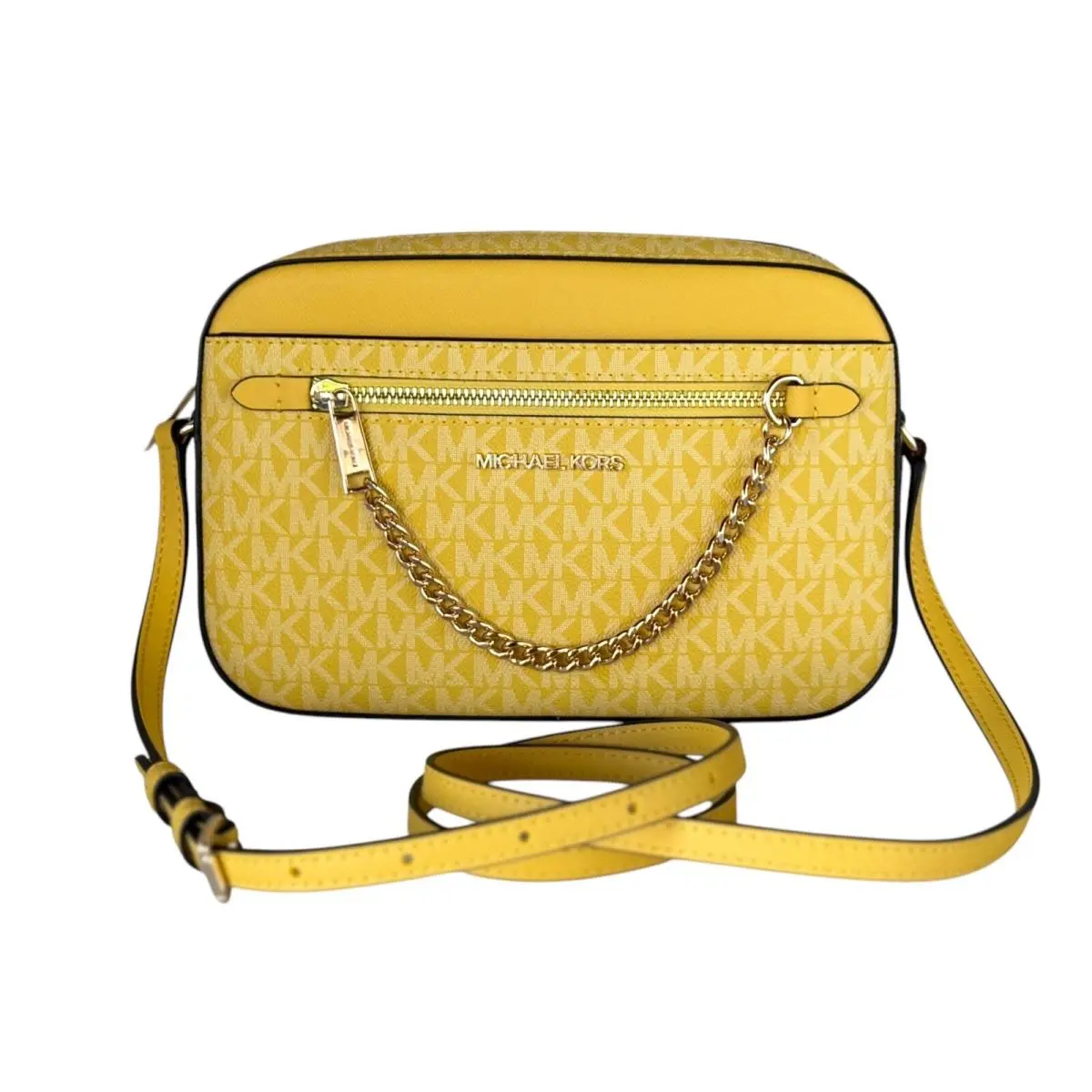 Michael Kors Jet Set Item East West Chain Shoulder Crossbody Bag MK Daisy Yellow