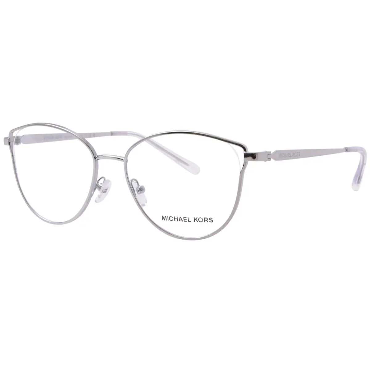 Michael Kors Sanremo MK3060 1153 Eyeglasses Women`s Silver Full Rim Cat Eye 52mm