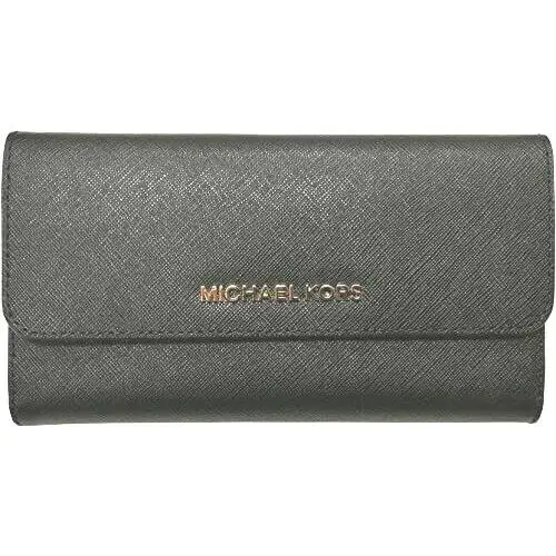 Michael Kors Women Jet Set Travel Large Trifold Wallet Clutch in Powder Blush