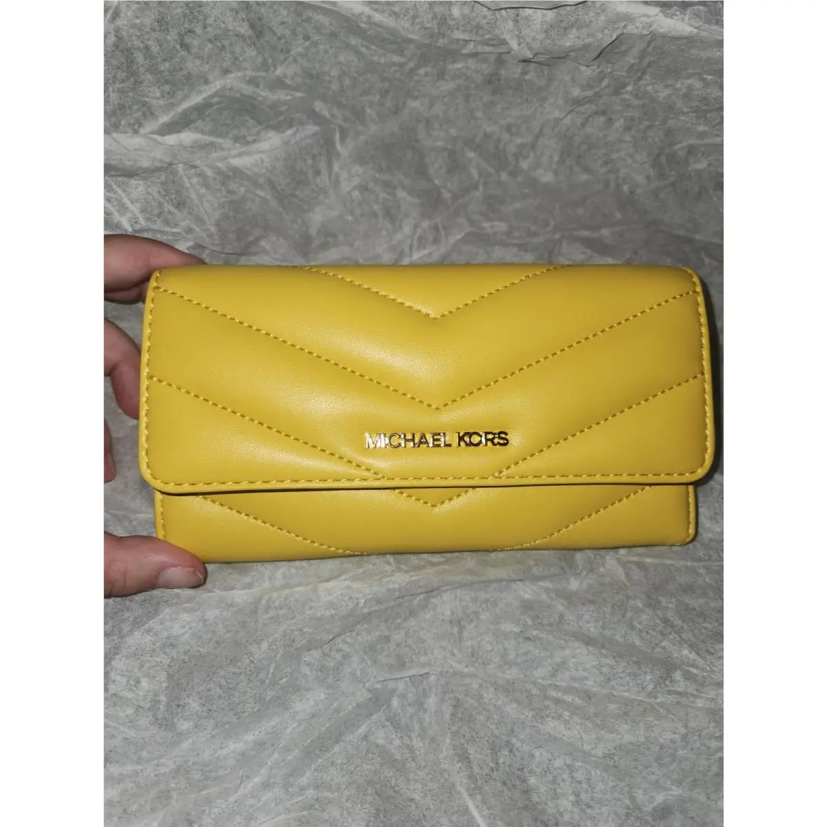 Jet Set Travel LG Trifold Women`s Wallet Yellow by Michael Kors