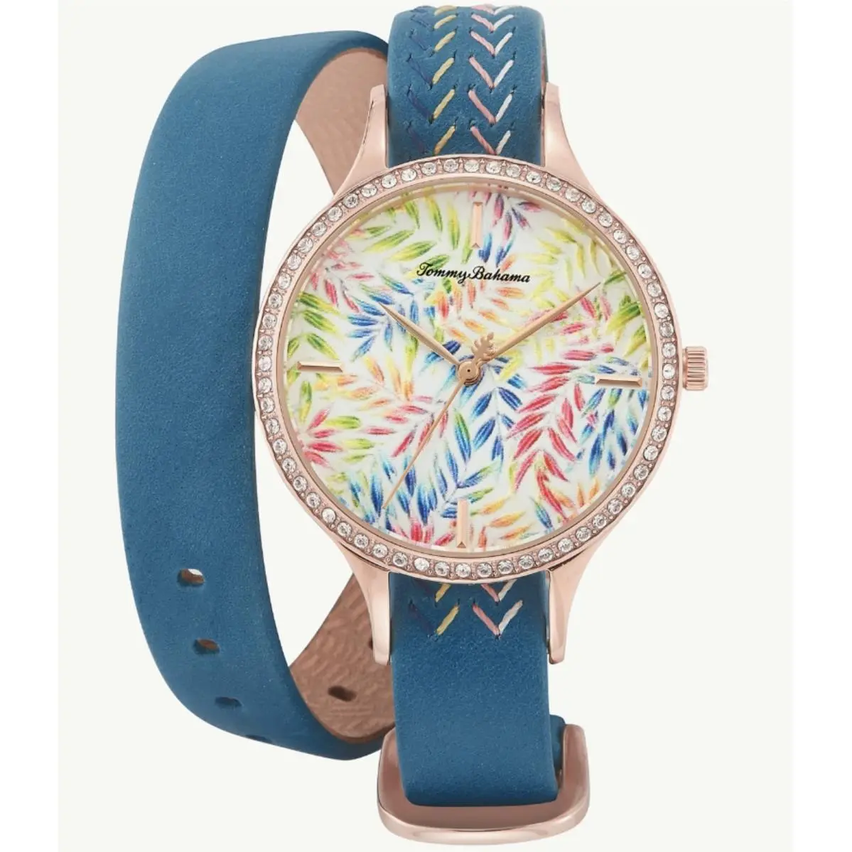Tommy Bahama Women`s Stainless Steel Leather Calfskin Strap Watch TB00087-03