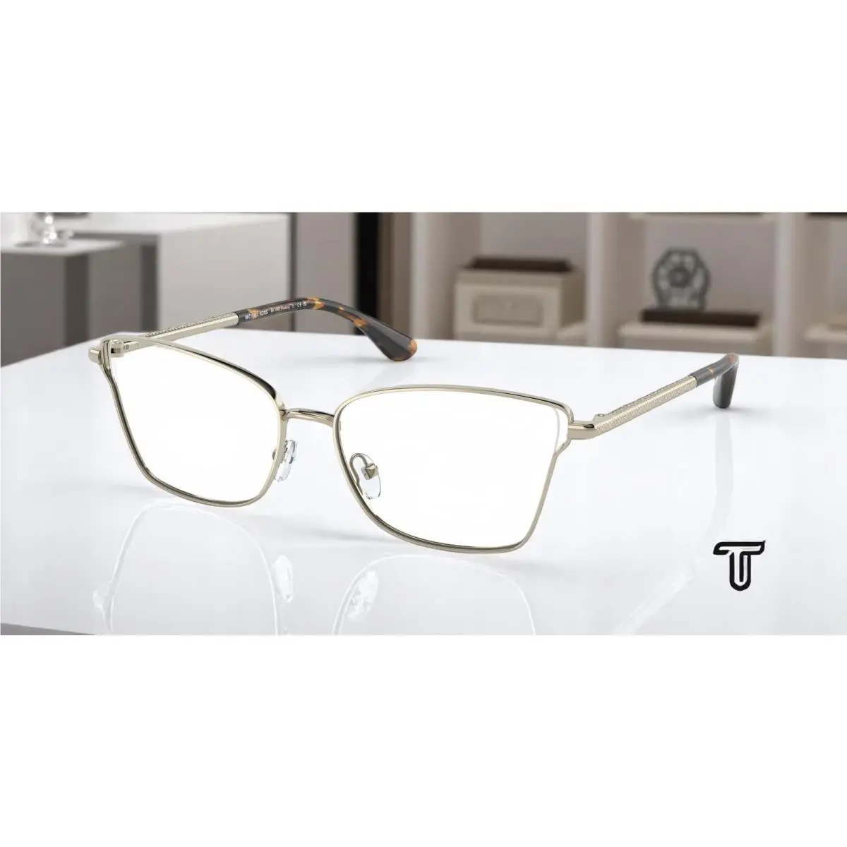 Michael Kors MK3063 1014 Radda Light Gold Demo Lens 55 mm Women`s Eyeglasses - Frame: Light Gold
