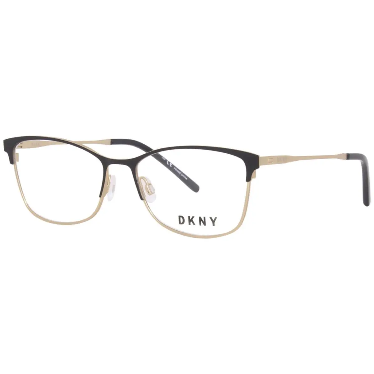 Dkny DK1028 001 Eyeglasses Frame Women`s Black/gold Full Rim Square Shape 53mm by DKNY