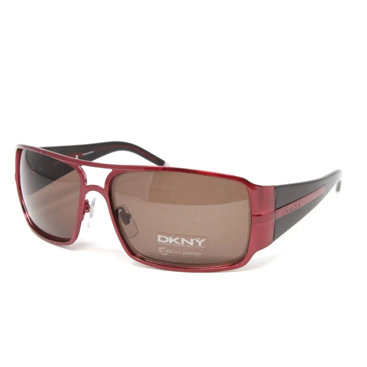 Dkny Sunglasses Women`s Square Metal Red 61mm Brown Lens DY5039/102673