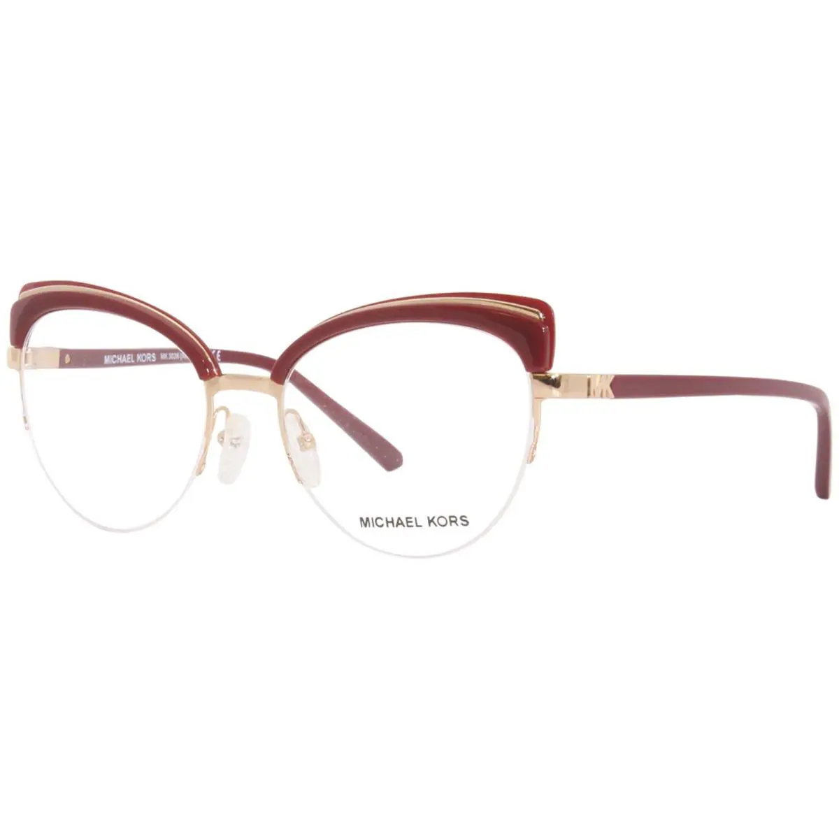 Norway MK3036 1108 Eyeglasses Frame Women`s Rose Gold Semi Rim 53mm by Michael Kors