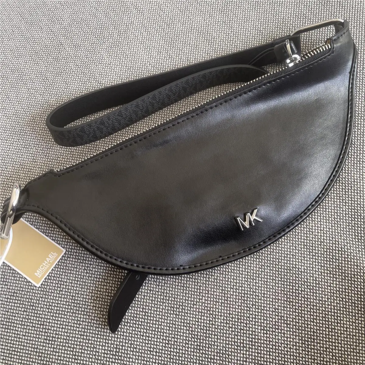 Michael Kors Reversible Black Leather/mk Logo Hip Fanny Pack Waist Purse S/m