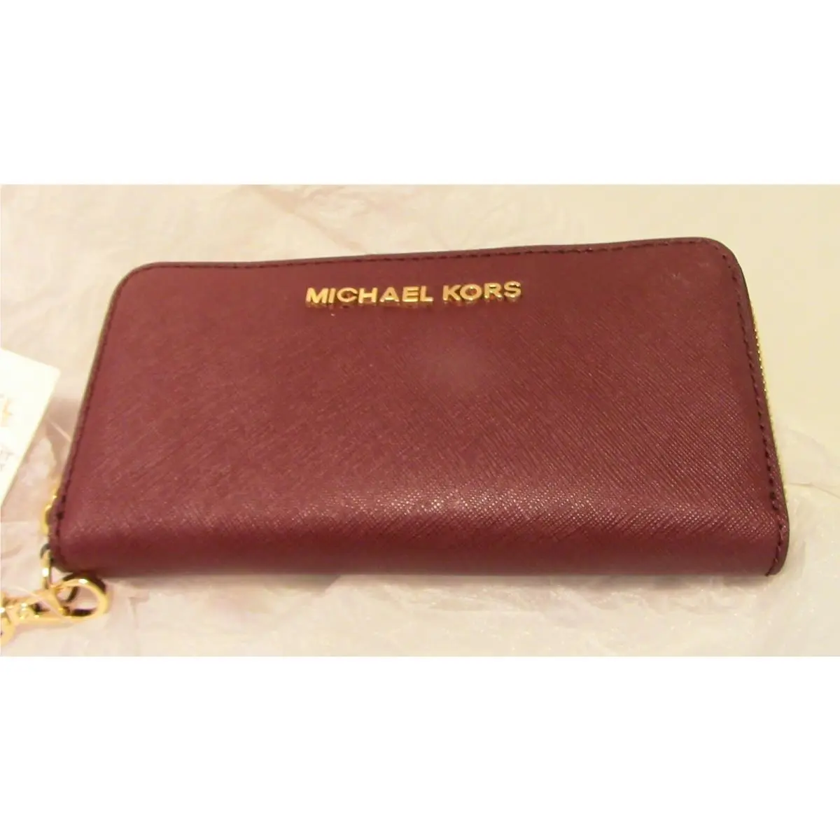 Michael Kors Jet Set Travel Leather Large Wallet Claret Hamilton