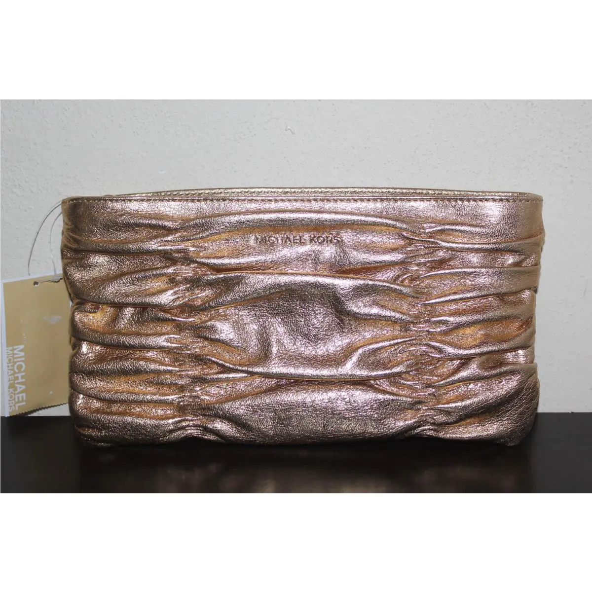Kors Leather Pale Gold Webster Wallet Clutch