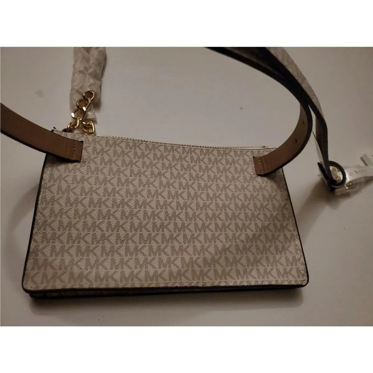 Michael Kors Pull Chain Belt Bag Vanilla Acorn Size Large
