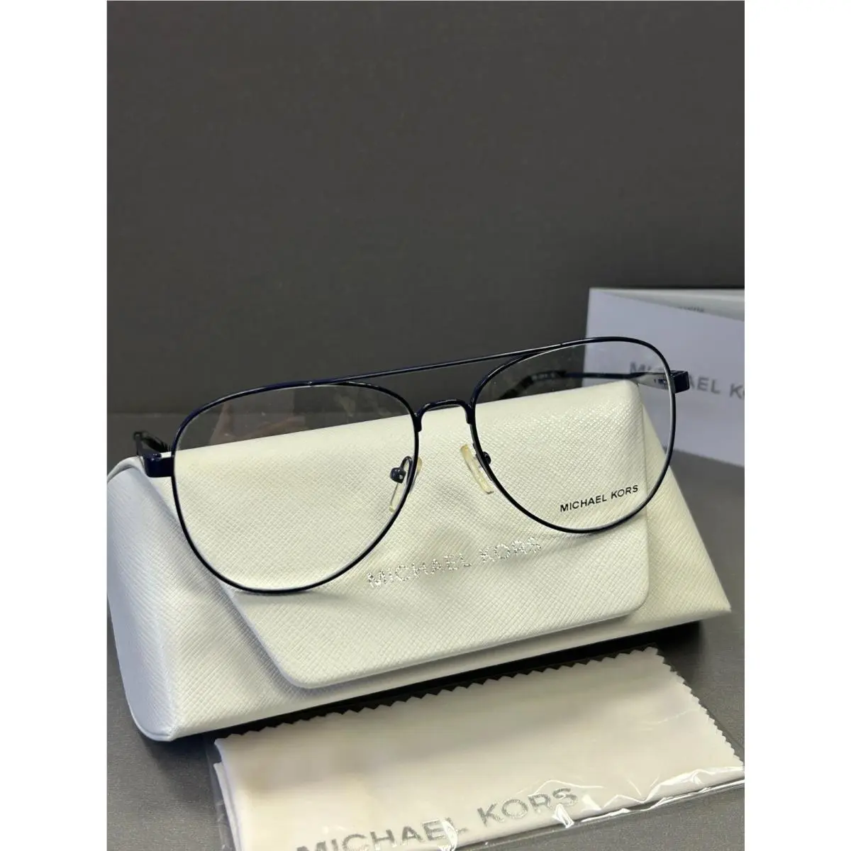 Michael Kors Procida 3019 1214 Dark Blue Aviator Eyeglasses 56-14-135 Men Women
