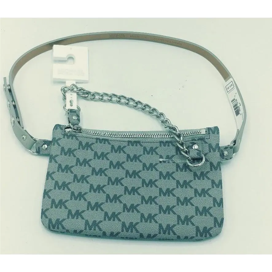 Michael Kors MK Logo Tan Fanny Pack Belt Bag 554131 Size Small S Chain Zipper