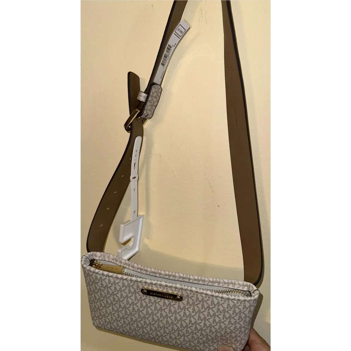 Michael Kors Fanny Pack Logo Waist Belt Bag - Vanilla Size S/m