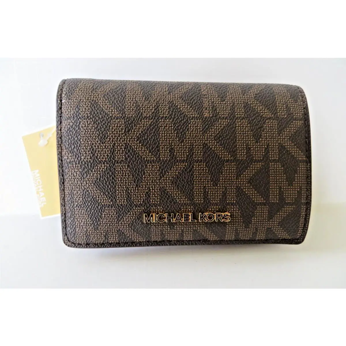 Michael Kors Jet Set Medium Slim Leather Wallet Brw/luggage
