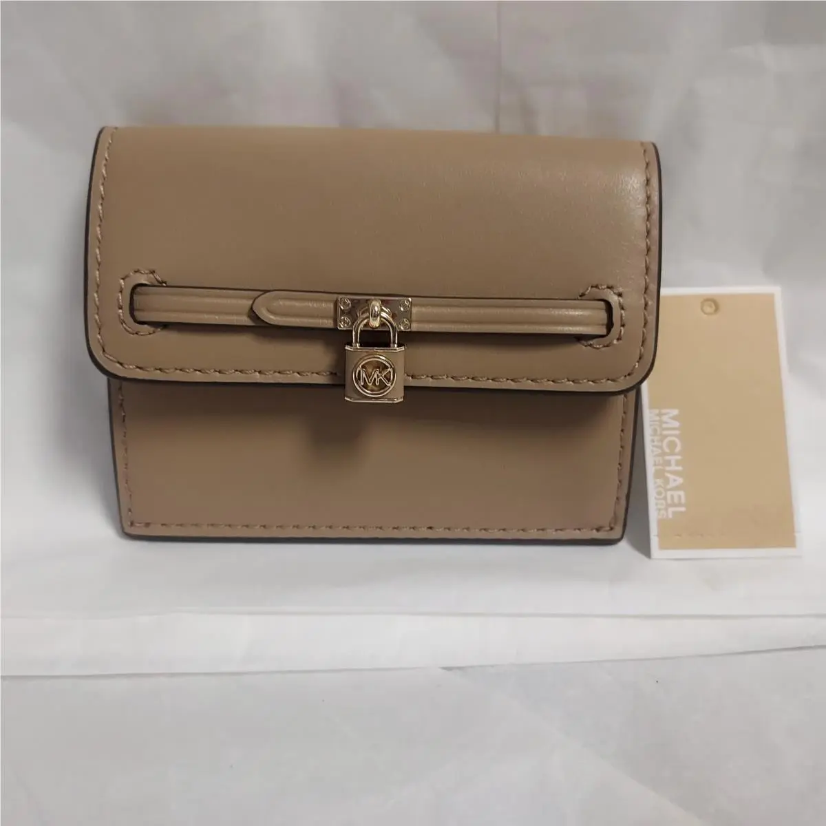 Kors Hamilton Camel Leather Card Case