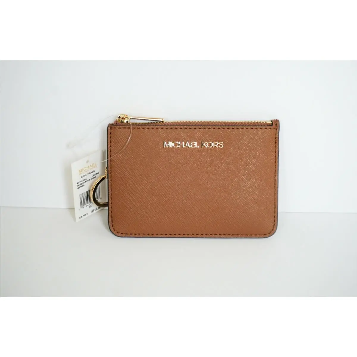 Michael Kors Jet Set Travel Coinpouch ID Holder Leather Wallet Golden Rod