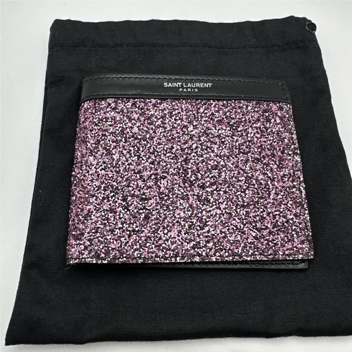 Pink Saint Laurent Glitter Wallet